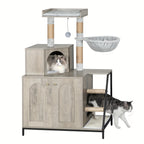 Katzenklo-Möbel und Katzenhaus 4-in-1 mit Kratzstämmen