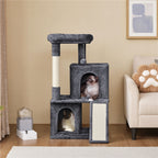 Stabiler Kratzbaum Spielbaum mit Spielball und 2 Häusern