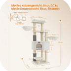 Katzenbaum Mehrstufig mit Höhle Hängematten und Pompom