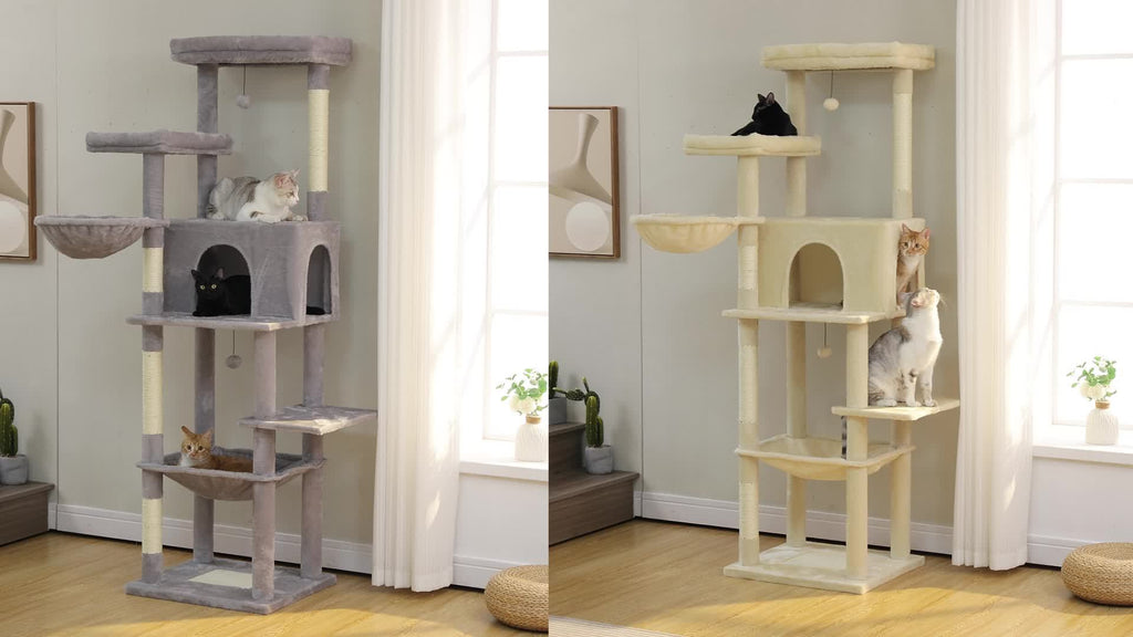 Großer Kratzturm Metallrahmen Hängematten Mehrstufig für Große Katzen