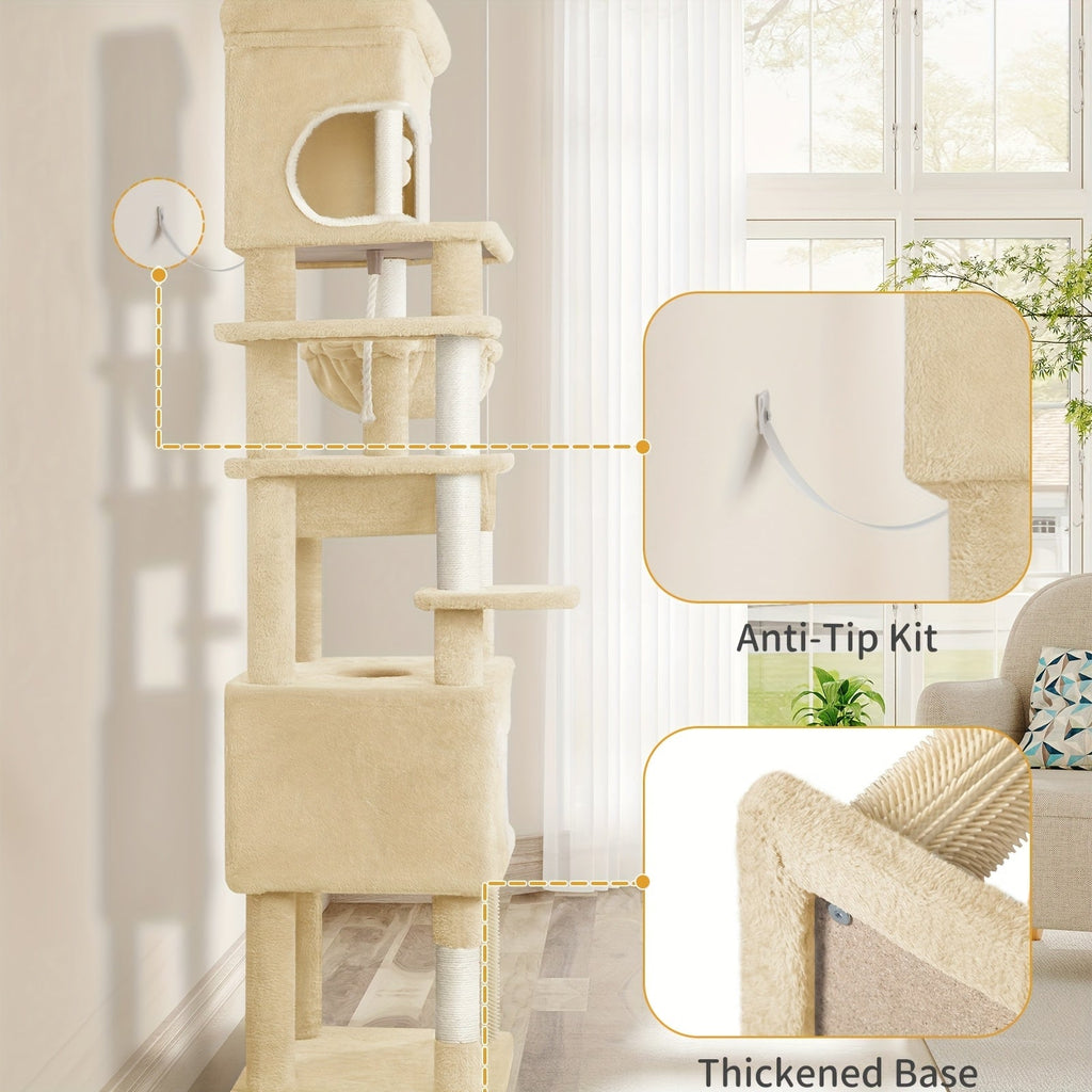 Kratzbaum Große Plattform mit 2 Höhlen und 7 Sisalstämmen