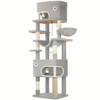 Kratzbaum Große Plattform mit 2 Höhlen und 7 Sisalstämmen