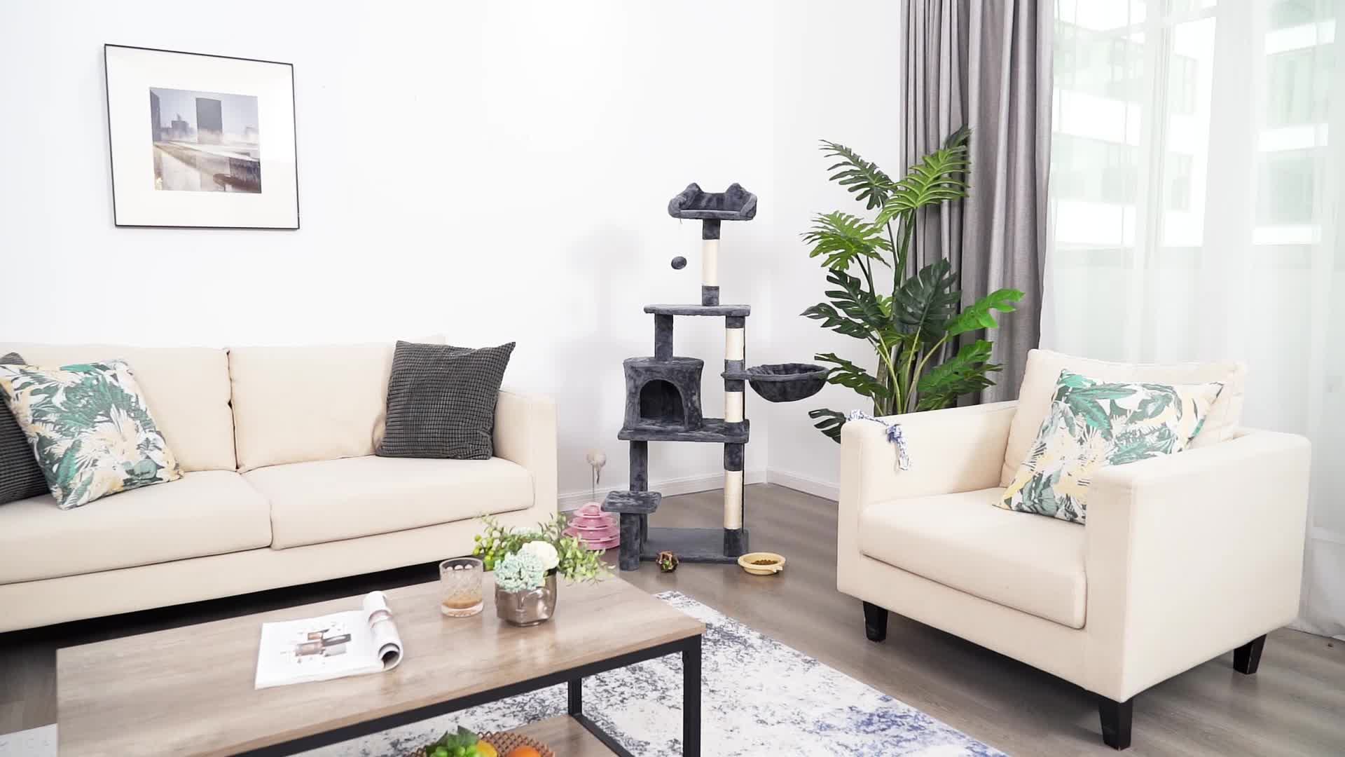 Katzenbaum Turm mit Plattform Liegemulde und Sisalstämmen