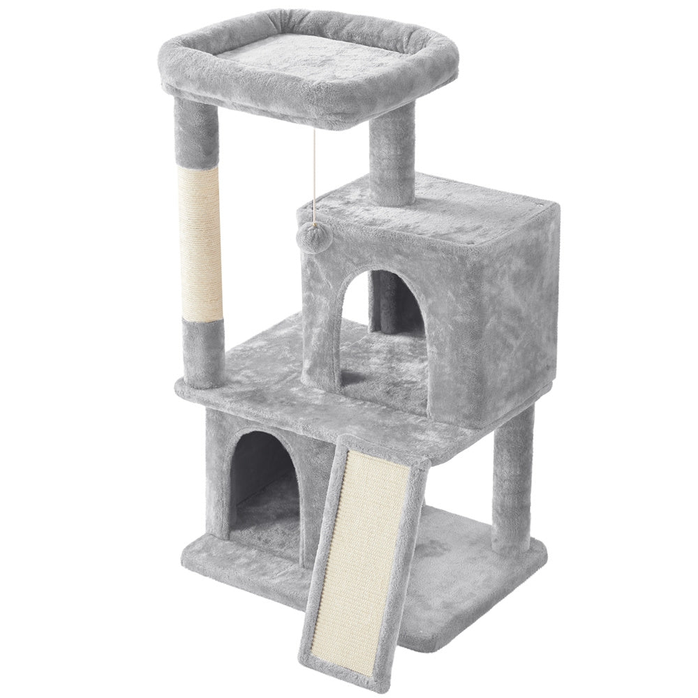 Stabiler Kratzbaum Spielbaum mit Spielball und 2 Häusern