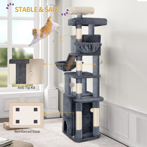 Großer XXL Kratzbaum 7 Ebenen für Maine Coon