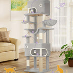 Kratzbaum Große Plattform mit 2 Höhlen und 7 Sisalstämmen