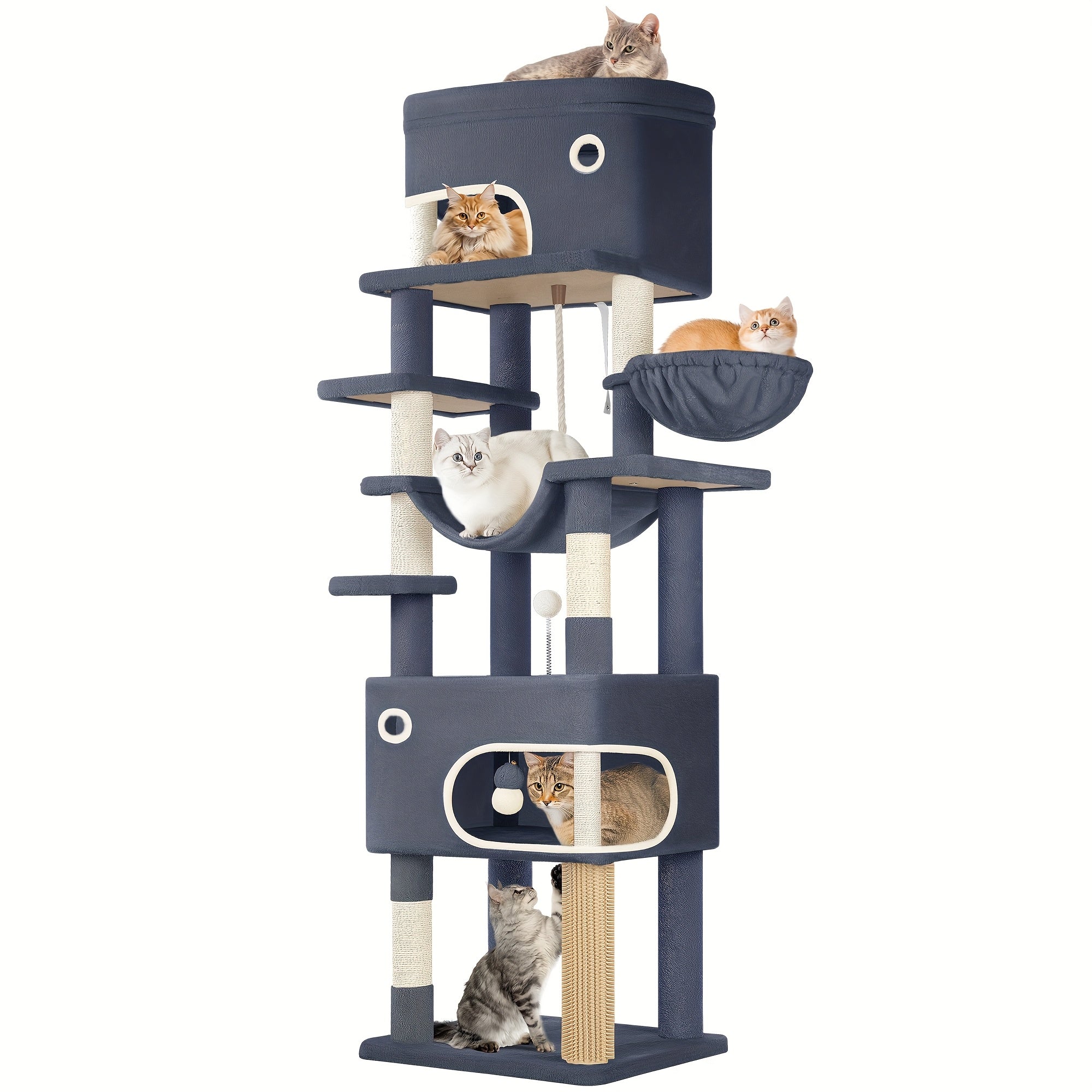 Katzenbaum Große Plattform mit 2 Höhlen und 7 Kratzstämmen