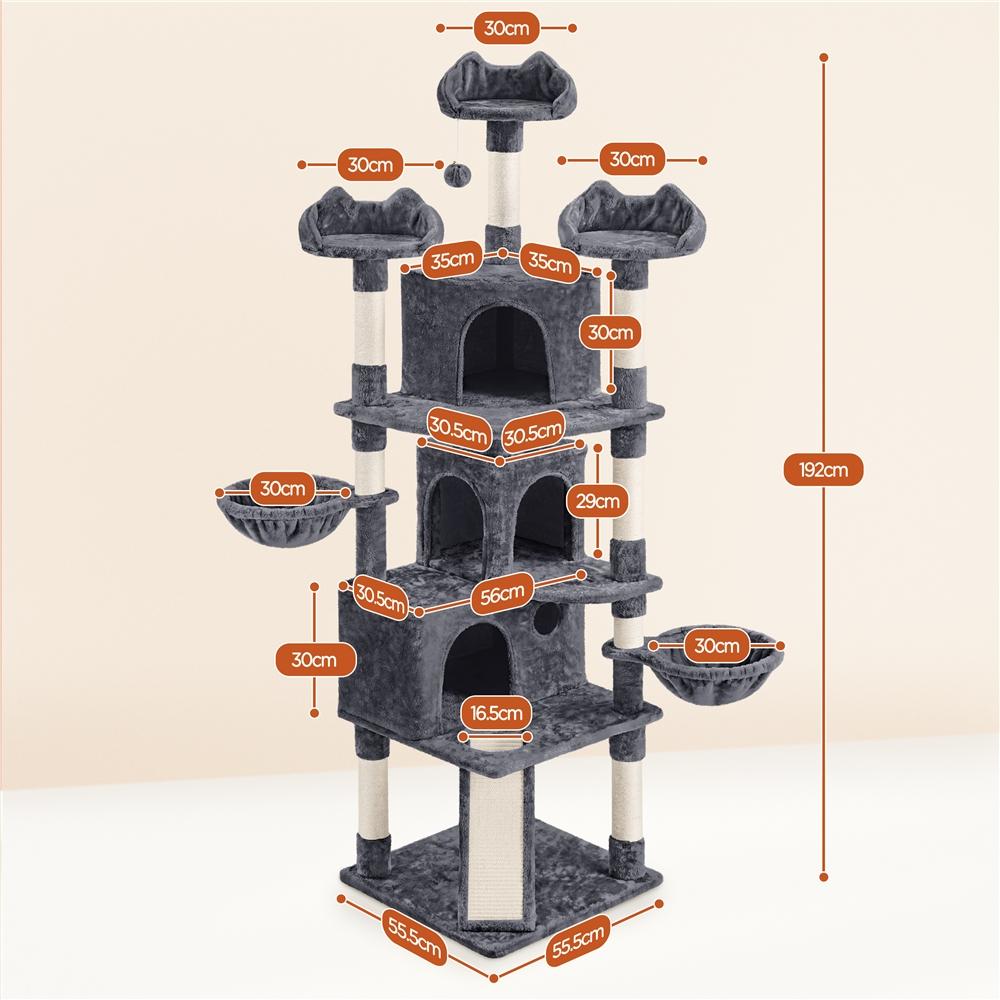 XXL Katzenbaum mit gemütlichen Höhlen und Hängematten