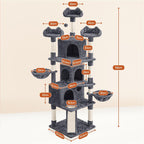 XXL Katzenbaum mit gemütlichen Höhlen und Hängematten