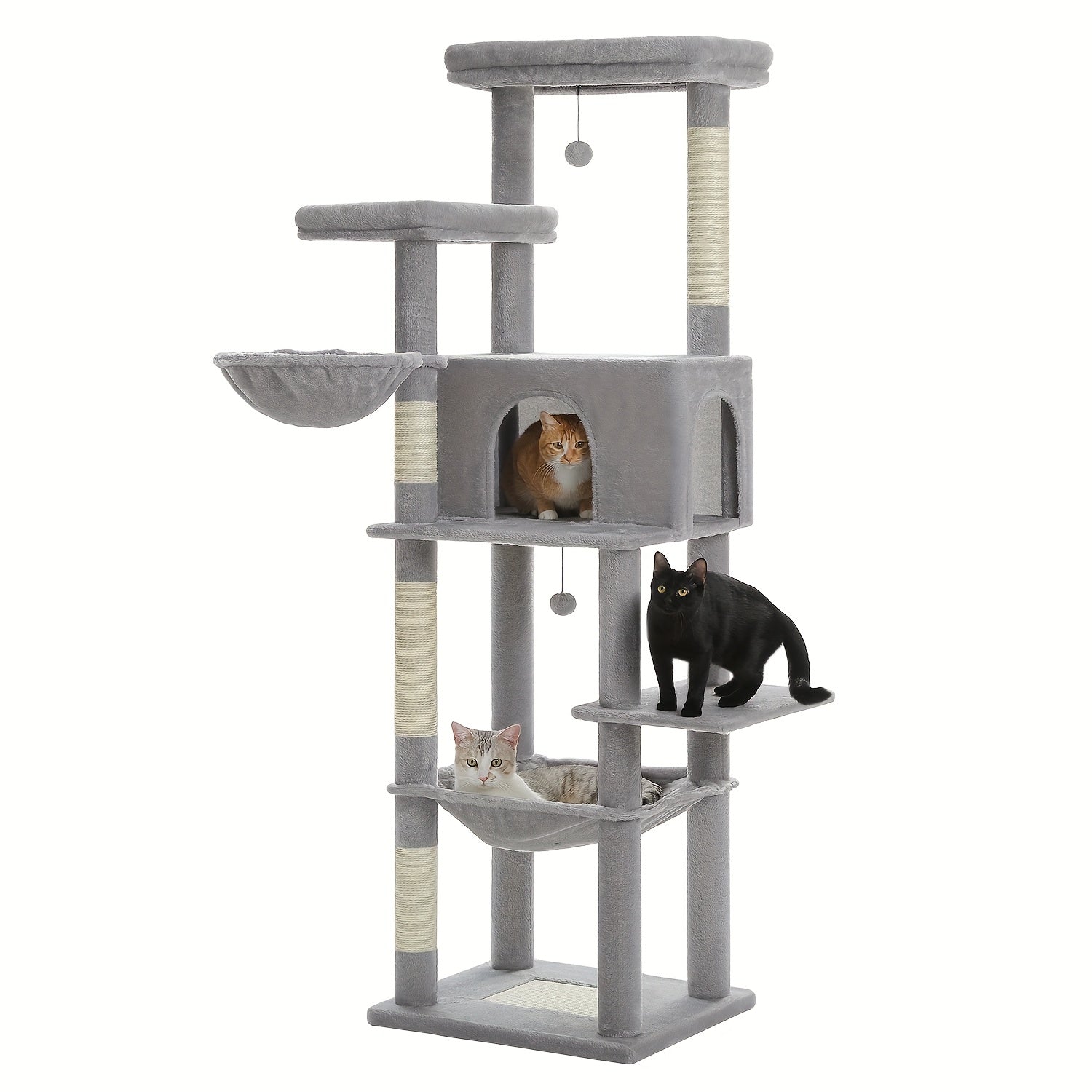 Großer Kratzturm Metallrahmen Hängematten Mehrstufig für Große Katzen