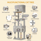 Katzenbaum Große Plattform mit 2 Höhlen und 7 Kratzstämmen