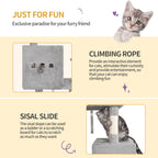 Großer Kratzbaum Mehrstöckig mit 3 Höhlen für Große Katzen