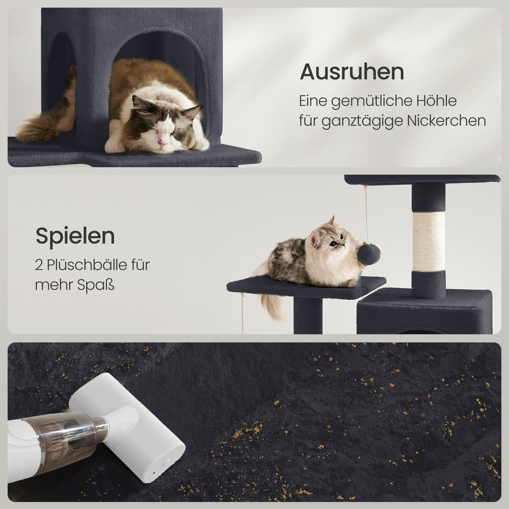 Kratzbaum mit Hängematte Höhle Stabil für Wohnungskatzen