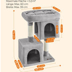 Kratzbaum Große Plattform mit 2 Höhlen und Sisalstämmen Stabil