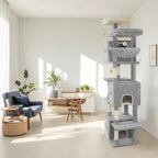 Großer Kratzbaum Mehrstöckig mit 3 Höhlen für Große Katzen