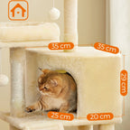 Kratzbaum Mehrstufig mit Höhle Rampe und Pom-Poms