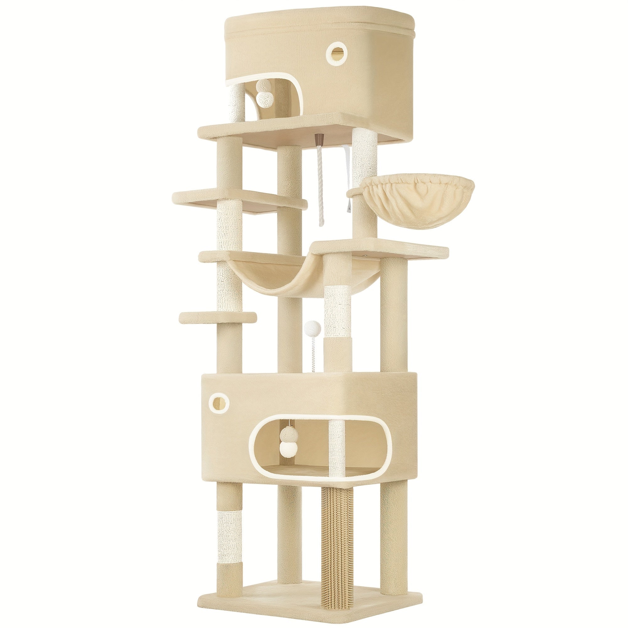 Kratzbaum Große Plattform mit 2 Höhlen und 7 Sisalstämmen